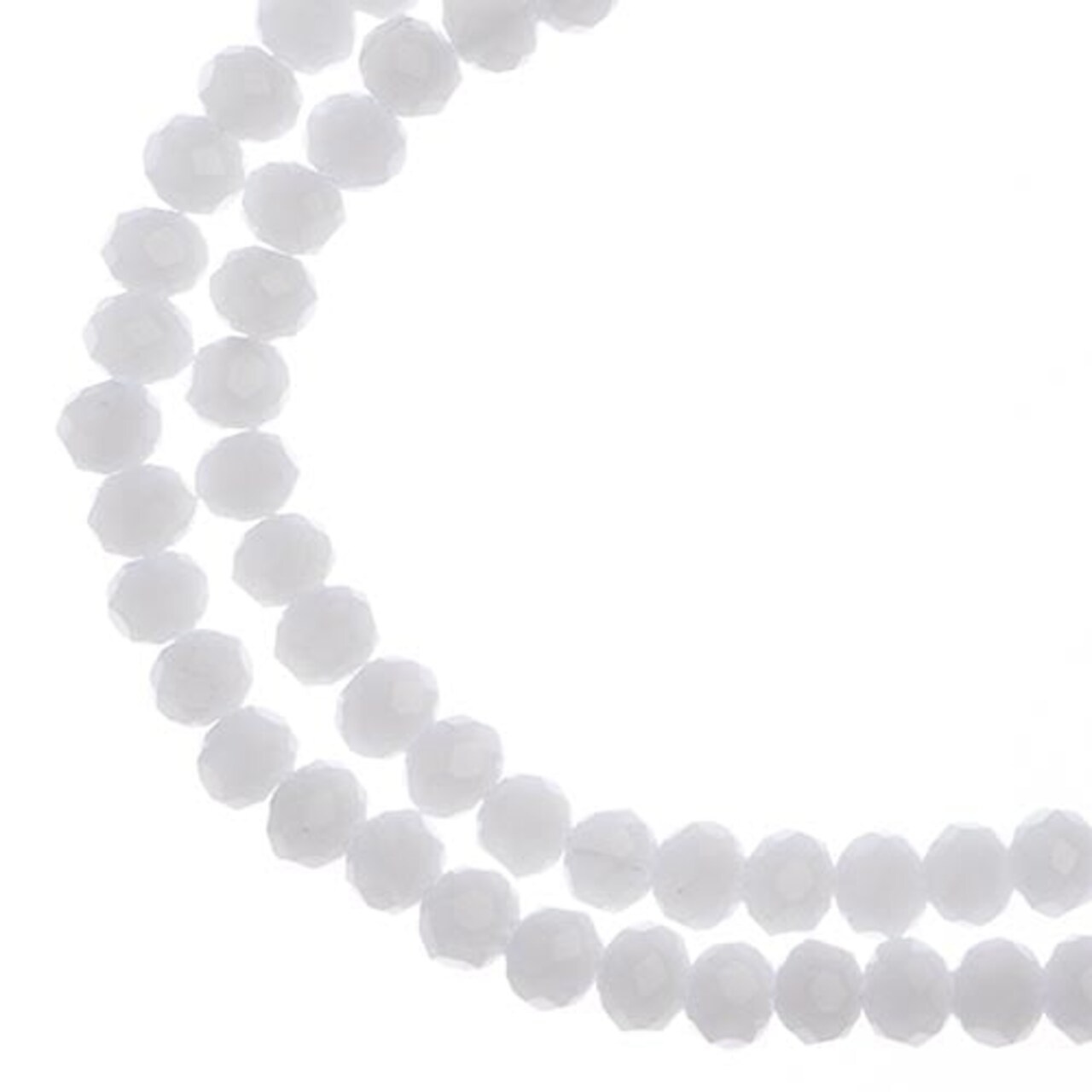 Crystal Lane DIY 2-Strand 7in Opaque Finish Glass Rondelle Donut Bead Strands